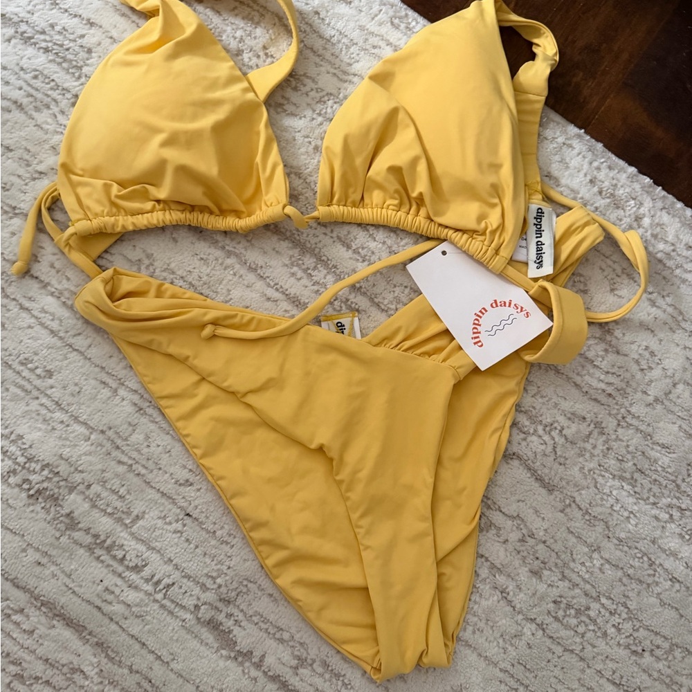 Dippin' Daisy's Yellow Triangle String Bikini Set